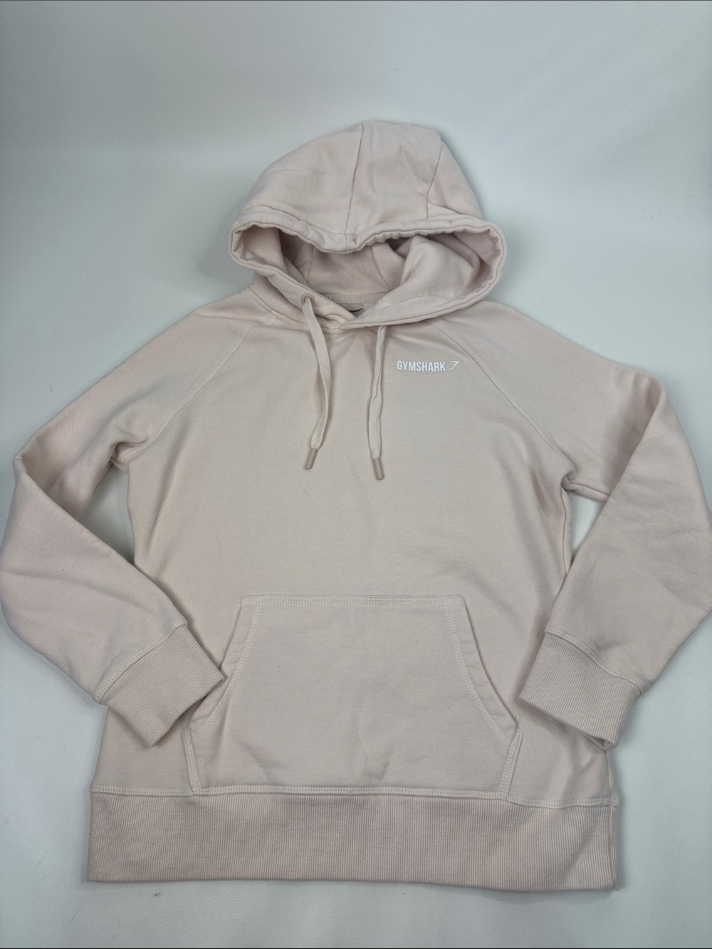 Gymshark light pink hooded sweatshirt Hoodie Size Small front pocket drawstring